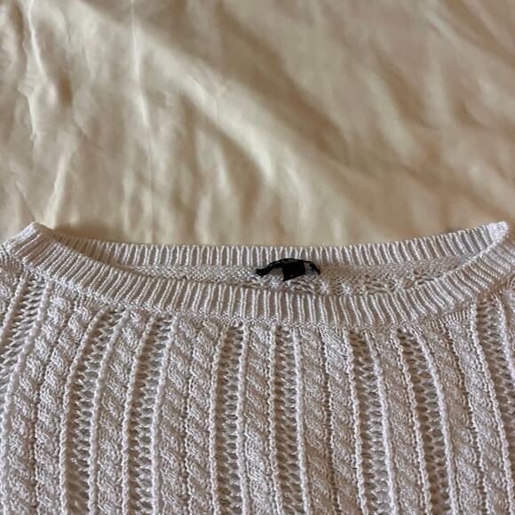 Talbots Petite White Linen Knit Sweater Top Sz LP Preppy Quiet Luxury Old Money - Picture 2 of 8